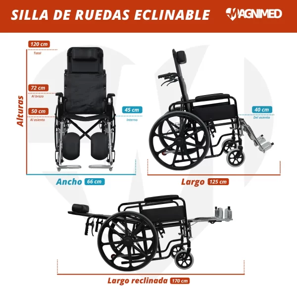 Silla de ruedas reclinable