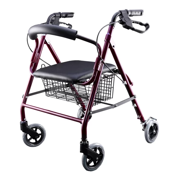 Andadera Rollator Vino con Canastilla